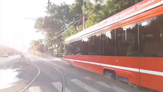 Обкатка нового трамвая по маршруту номер 9. смотреть онлайн