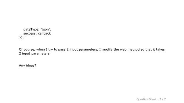 jQuery : How to pass multiple parameters in json format to a web service using jquery? смотреть онлайн