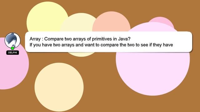 Array : Compare two arrays of primitives in Java? смотреть онлайн