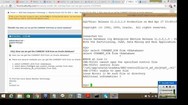 Recovery Scenarios2 spfile, controlfile смотреть онлайн