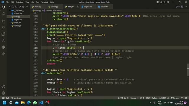 Cadastro Loja - Python смотреть онлайн