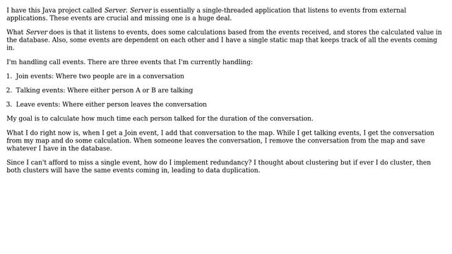 How to handle shutdown/startup of a Java application that relies on real time events? смотреть онлайн