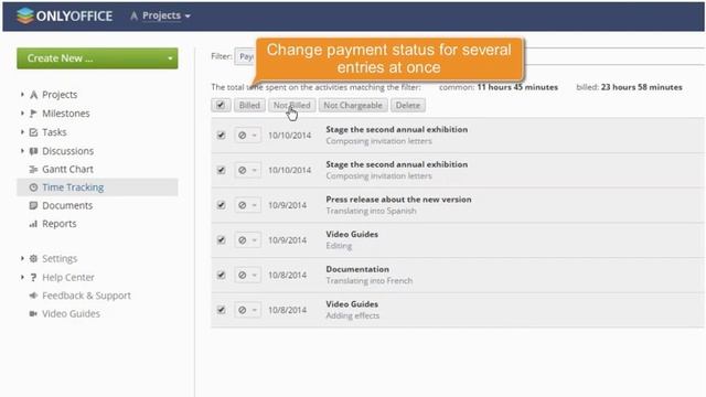 ONLYOFFICE time tracking feature смотреть онлайн