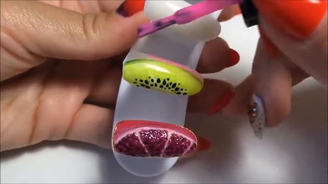 Дизайн ногтей СОЧНЫЕ ФРУКТЫ и ЯГОДЫ в разрезе апельсин, лимон, киви, арбуз, гранат смотреть онлайн