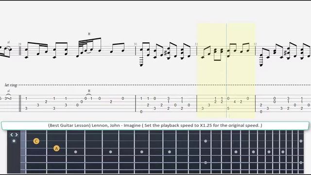 ( Best Guitar Lesson ) Lennon, John - Imagine ( slow speed for lesson ) смотреть онлайн