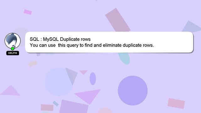 SQL : MySQL Duplicate rows смотреть онлайн