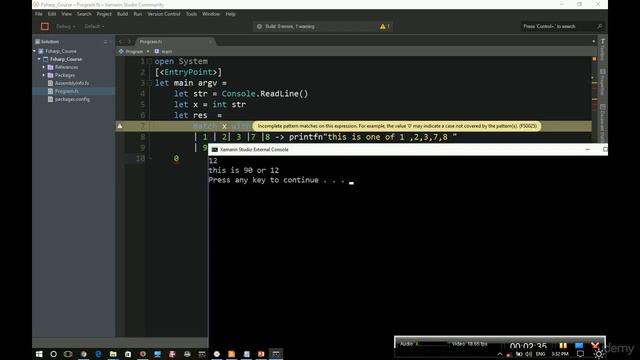 Xamarin Android development with F# and C# & Learn Kotlin : match Expression 2 смотреть онлайн
