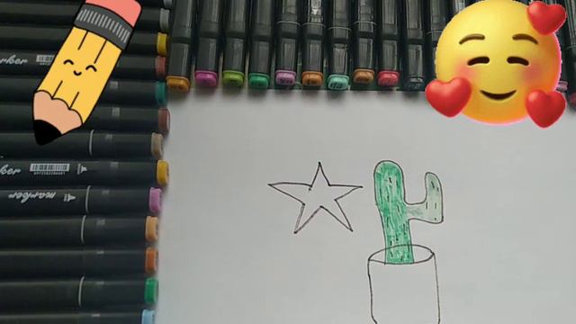 как можно нарисовать кактус | Drawing for children cactus смотреть онлайн