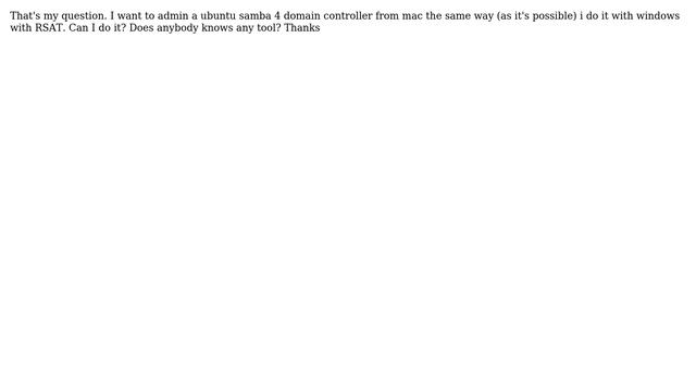Ubuntu: How to admin samba 4 domain controller from Mac client? смотреть онлайн