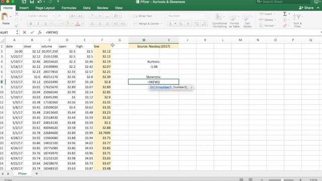 12 - Excel - Kurtosis and Skewness смотреть онлайн