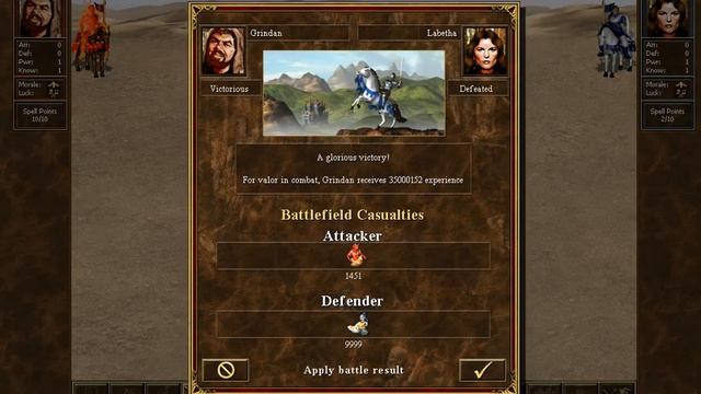 Heroes III - Efreet vs Genies (99999 of each unit) смотреть онлайн