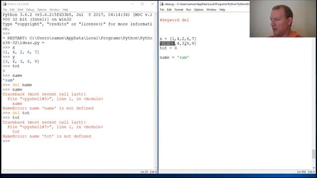 Python Basics Keyword Del Pt 2 смотреть онлайн