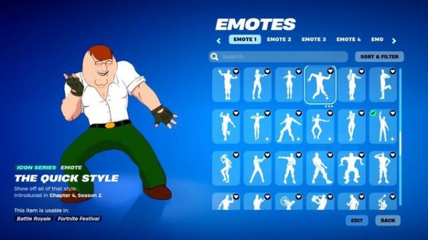 Fortnite PETER GRIFFIN SKIN Showcase with All Fortnite Dances & Emotes! (Family Guy)