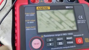 Диагностика изоляции силового кабеля кондиционера мегаомметром ANENG