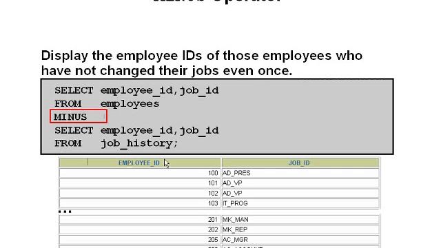 14 Oracle 10g Sql 10 Работа с множествами UNION и т д смотреть онлайн