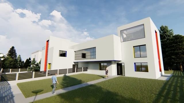 Bauhaus Masters' Houses By Gropius RENDER