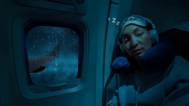 10 Hours ?️ Soothing Rain On Airplane Window Pane ✈️ White Noise For Sleep, Study, Focus