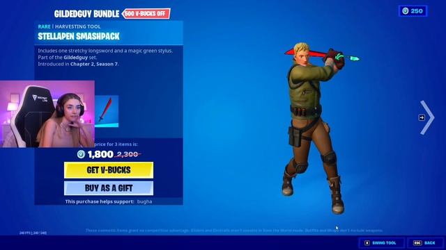 STREAMERS REACT TO NEW *GILDEDGUY* SKIN + BUNDLE IN FORTNITE ITEM SHOP! смотреть онлайн