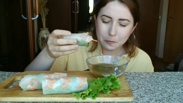 Спринг Роллы с креветками |SHRIMP SPRING ROLLS | Eeating show | 먹방 смотреть онлайн