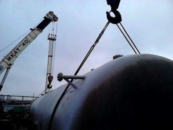 автокран мкат 40 и ивановец 25т разгрузка двумя кранами ёмкость 33 тонны