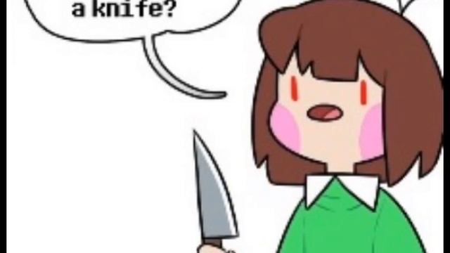 Chara gives frisk a knife! смотреть онлайн