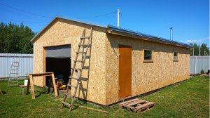 Каркасный гараж мастерская 10х6 своими руками Ветровые планки Свесы