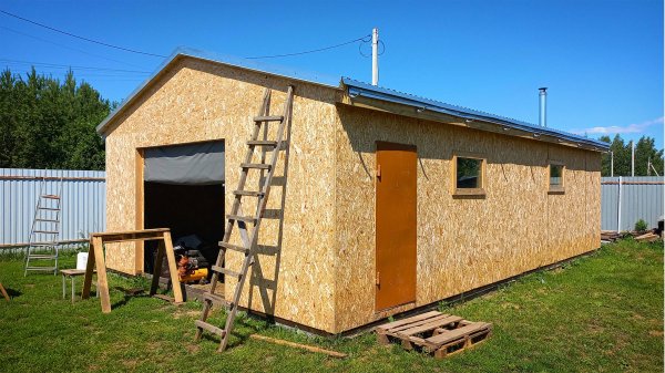 Каркасный гараж мастерская 10х6 своими руками Ветровые планки Свесы