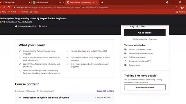 Free Python Certification Course | Learn Python For Beginners To Advance Free | Udemy Free Course смотреть онлайн