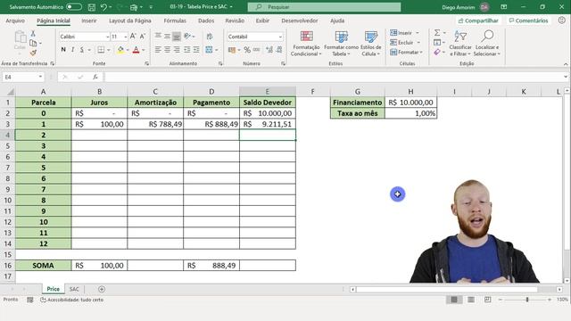 Tabela Price e SAC no Excel (Sistemas de Amortização) смотреть онлайн