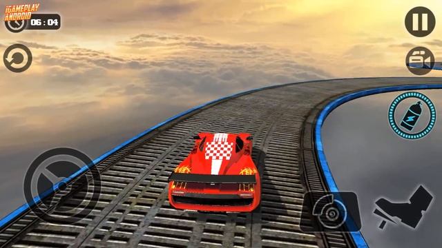 Impossible Stunt Car Tracks 3D | New Blue Car Unlocked: Driving Impossible Stunts - Android GamePla смотреть онлайн