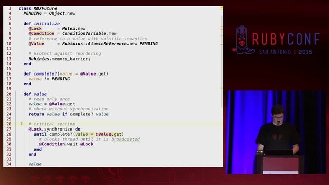 RubyConf 2015 - Writing concurrent libraries for all Ruby runtimes by Petr Chalupa смотреть онлайн