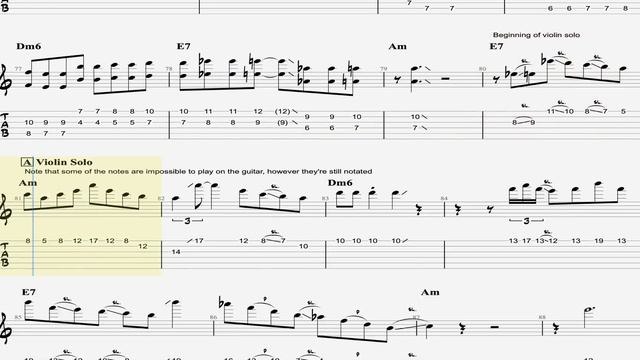 Django Reinhardt - Minor Swing Full Transcription for guitar (guitar solo + violin solo) смотреть онлайн
