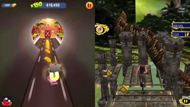Talking Tom Gold Run vs Endless Run Oz Temple Escape смотреть онлайн