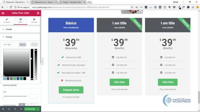Cómo crear tabla de precios con Elementor - Wordpress смотреть онлайн