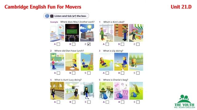 Fun for Movers, 4th Edition - UNIT 21: HERE AND THERE IN TOWN- 21D смотреть онлайн