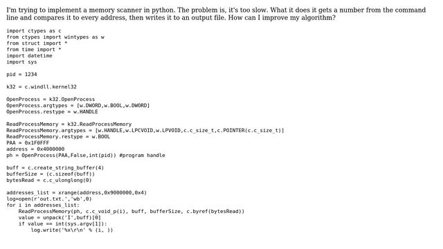 Code Review: Implementing a memory scanner in python смотреть онлайн