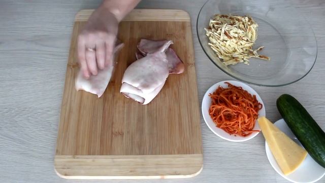 НОВОГОДНИЙ салат с кальмарами | ВКУСНЯТИНА | Korean squid salad with carrots смотреть онлайн