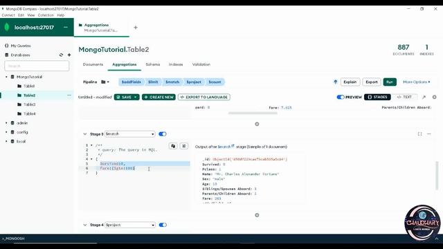 MongoDB Compass - Add Field | Count | Limit | Match | Project in Pipeline смотреть онлайн