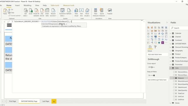 DAX Language - DATESBETWEEN Function in Power BI смотреть онлайн