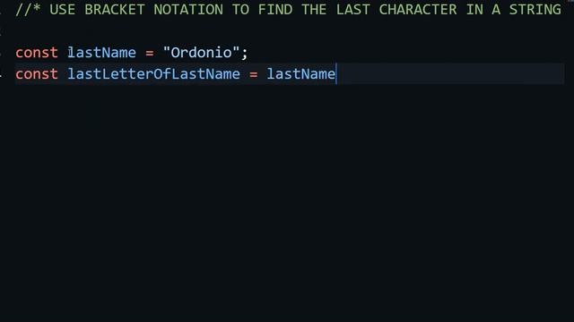Use Bracket Notation to Find the Last Character in a String JavaScript смотреть онлайн
