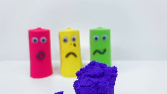 Match Rainbow Colors Squishy Balls with Kinetic Sand Milk Bottles Smiley Face | Video for Kids смотреть онлайн