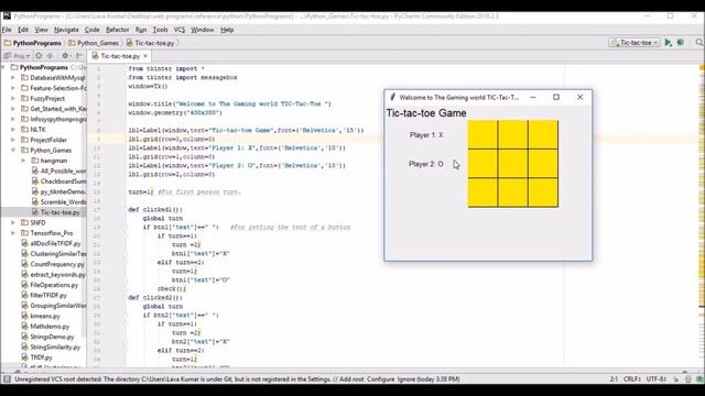 Tic-Tac-Toe in python using Tkinter | Game Development | Python смотреть онлайн