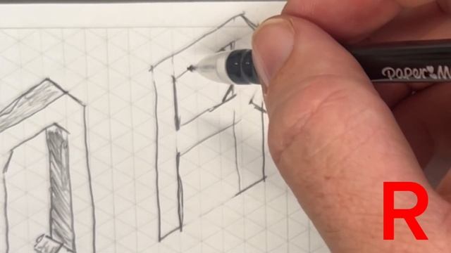 R - How to Sketch the Letter R on isometric graph paper. смотреть онлайн