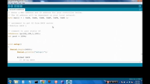 ArduinoCommander Ethernet Setup смотреть онлайн