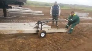 Тележка для подвоза свай.