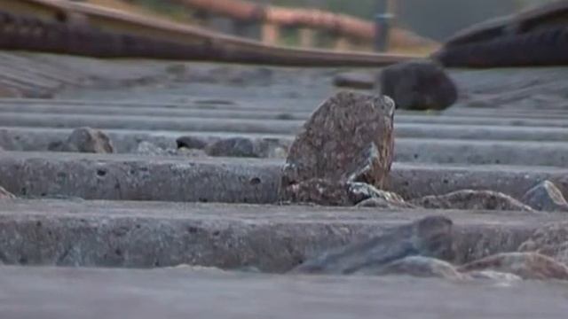 ЧС7-308 с поездом 76.Камера 2,вид из под поезда и прыгающий путь