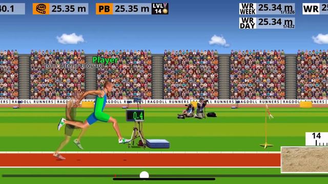 【世界記録更新】Triple Jump （Hard）25.35 Ragdoll Runners смотреть онлайн