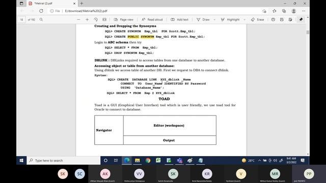 synomins and schemas learning sql telugu || software coarses || chapter-7 смотреть онлайн