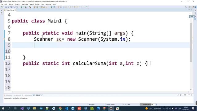 Metodo return en Java crear mi primer metodo para sumar dos numero y llamarlo en el main смотреть онлайн