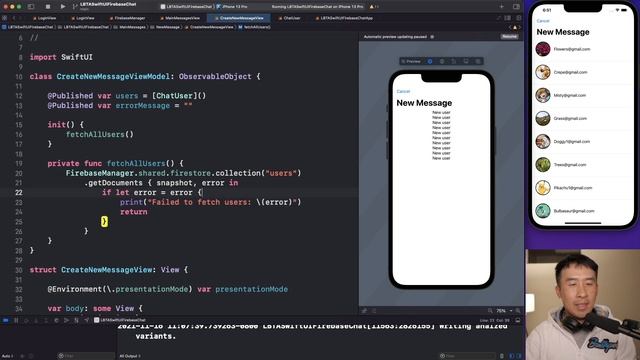 SwiftUI Firebase Chat 08: Show All Users for Creating Message смотреть онлайн